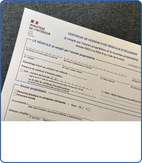 certificat de cession de véhicule, voiture moto camion, épaviste Fréjus